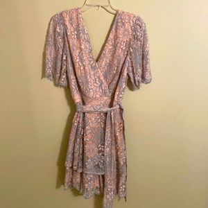 A Calin by Flying Tomatoes pink and blue lace wrap